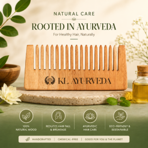NEEM WOODEN COMB - Neem Oil Treated, Handmade Wide-Tooth Comb